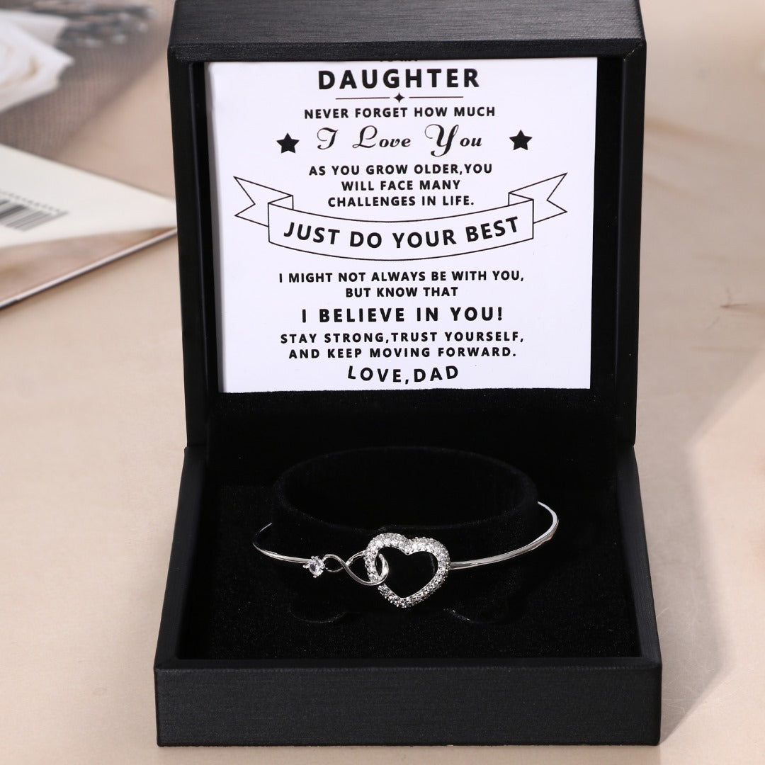 To My Daughter Luxury Infinity Heart Bracelet - SS#0601