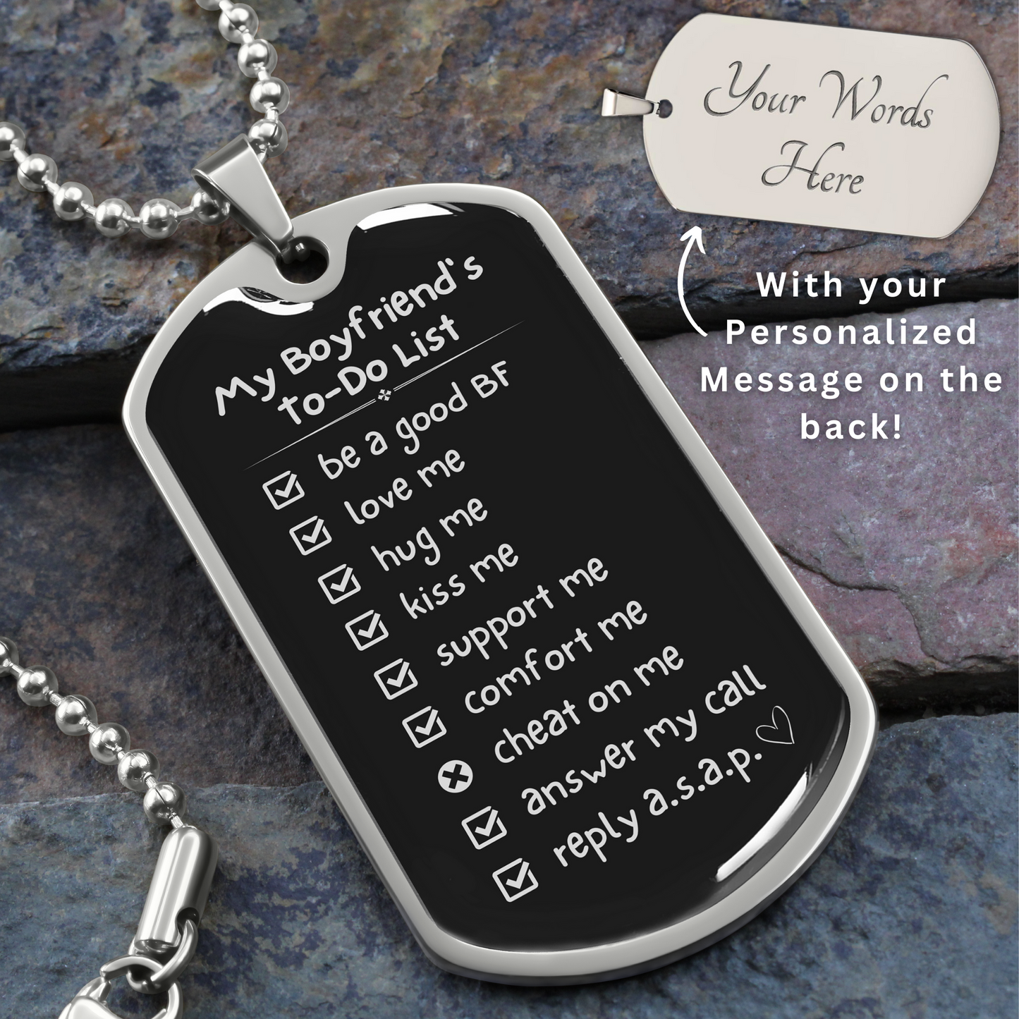 Gift for Boyfriend To-Do List Necklace