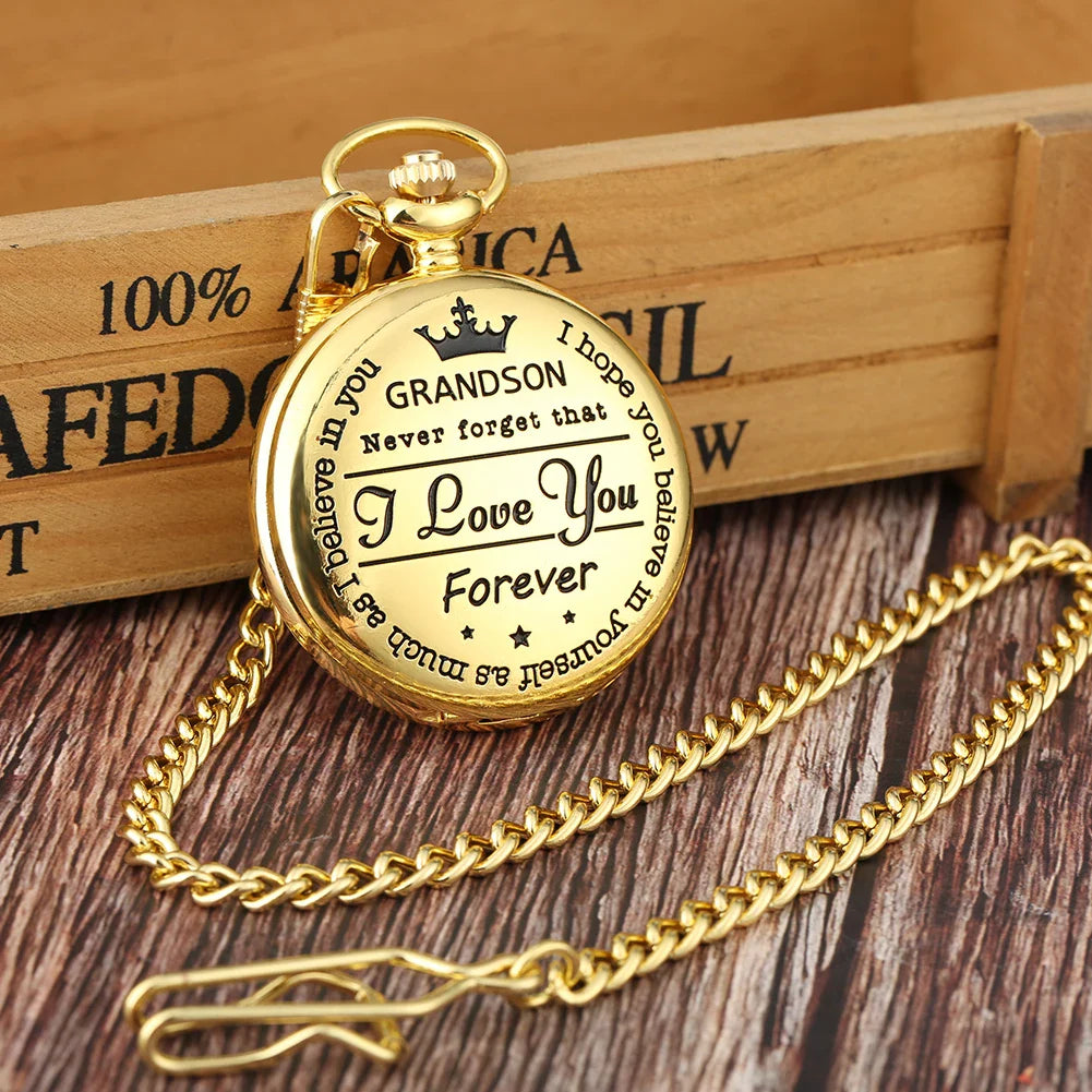 Special Gift For Grandson - Luxury Vintage Pocket Watch