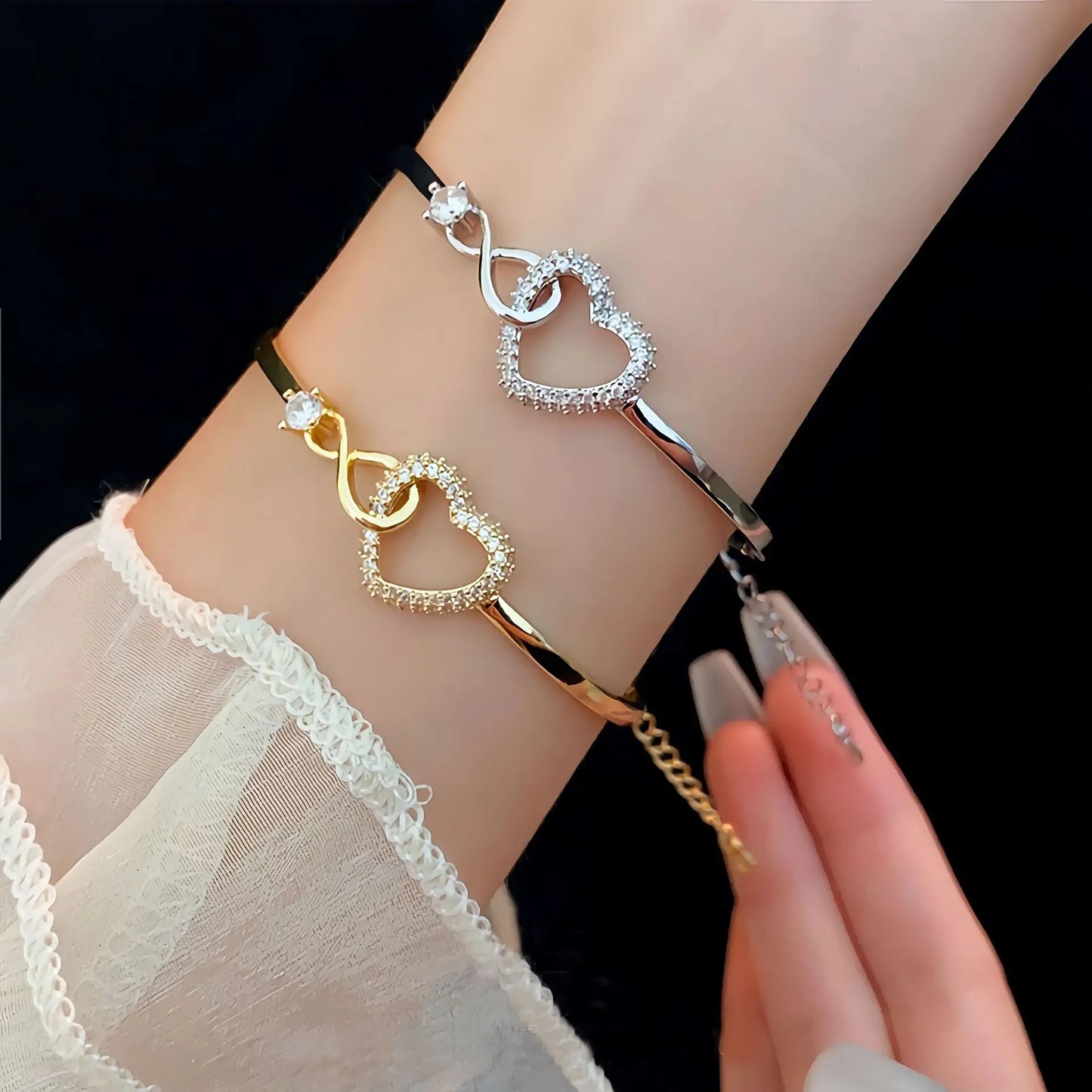 To My Daughter Luxury Infinity Heart Bracelet - SS#0601