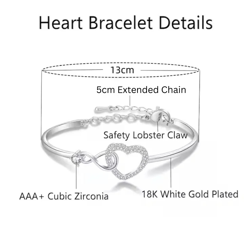 To My Daughter Luxury Infinity Heart Bracelet - SS#0601