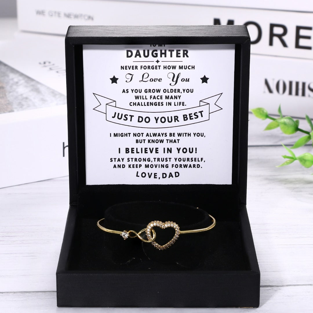 To My Daughter Luxury Infinity Heart Bracelet - SS#0601