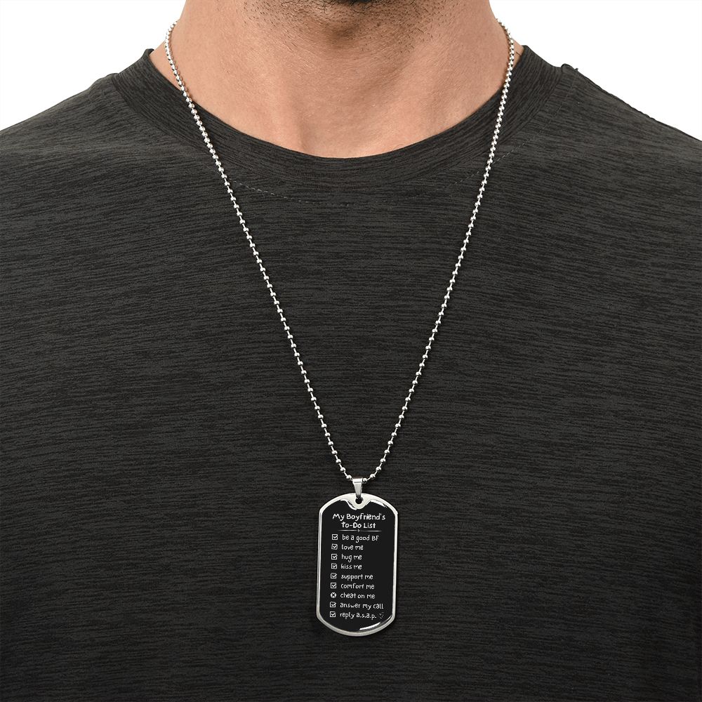 Gift for Boyfriend To-Do List Necklace