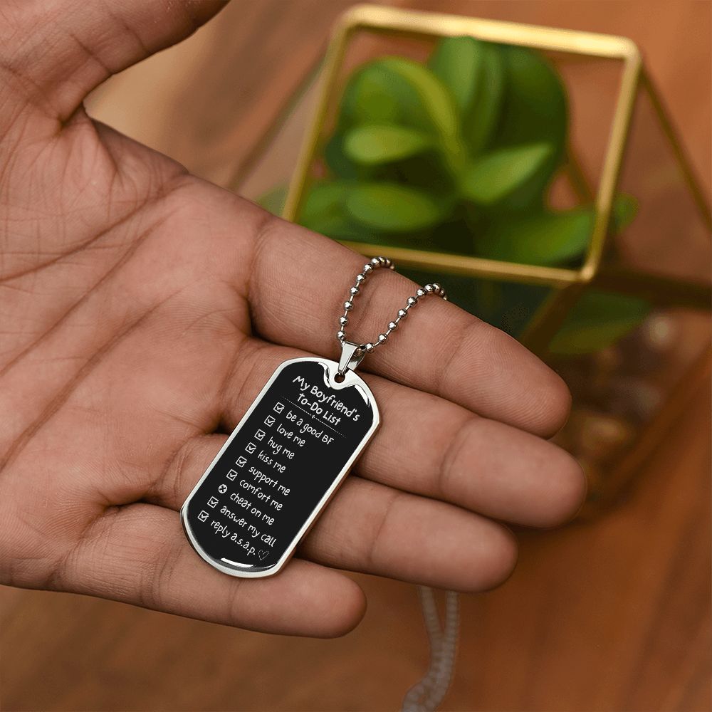 Gift for Boyfriend To-Do List Necklace