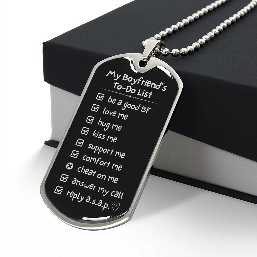 Gift for Boyfriend To-Do List Necklace