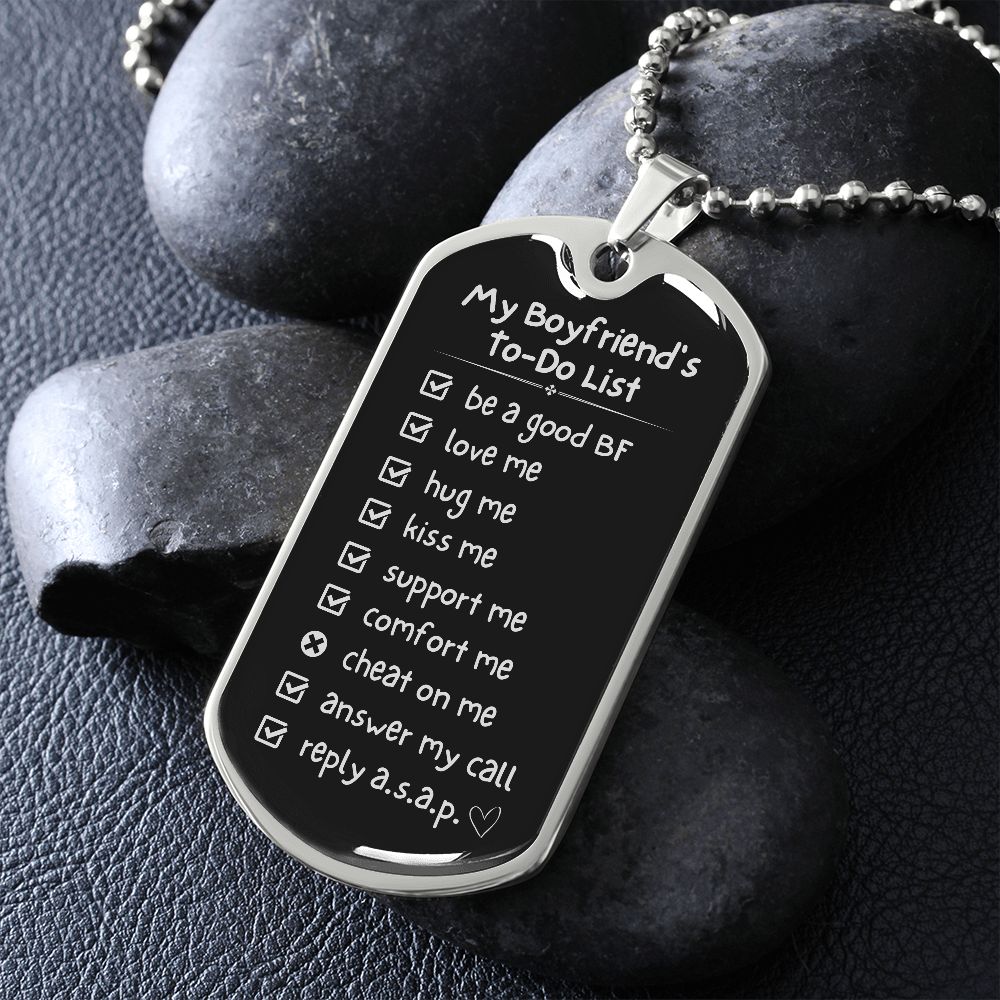Gift for Boyfriend To-Do List Necklace