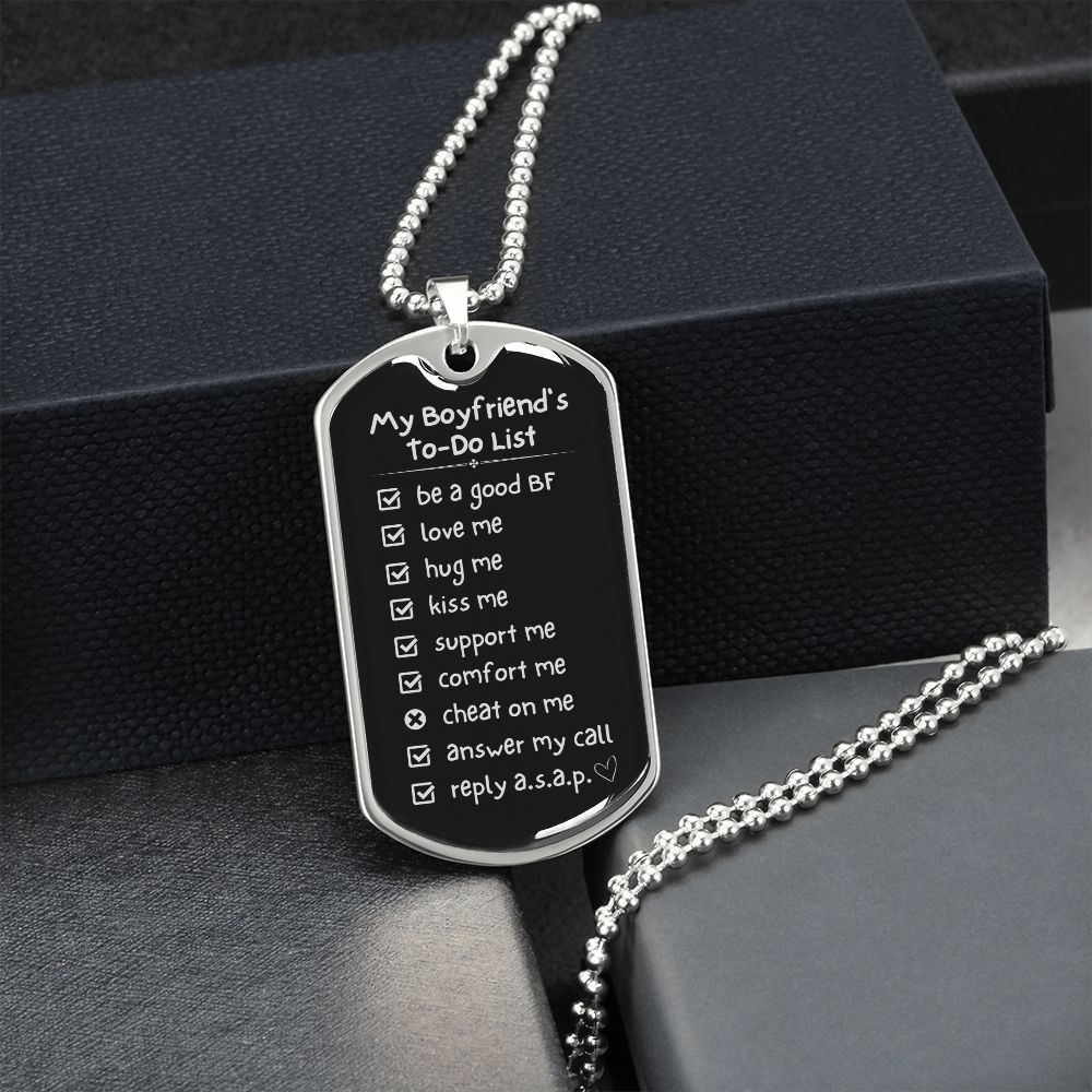 Gift for Boyfriend To-Do List Necklace