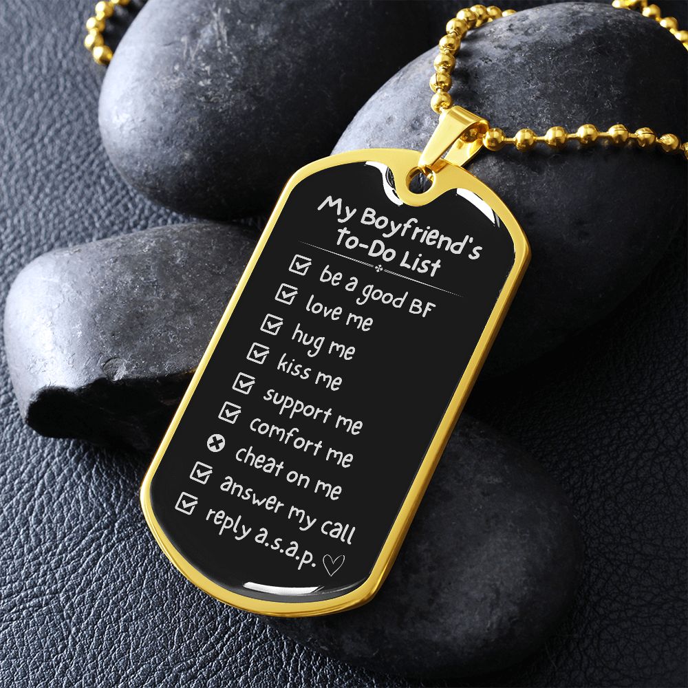 Gift for Boyfriend To-Do List Necklace