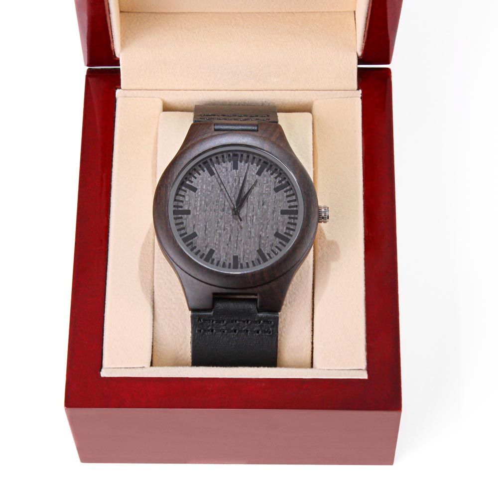 To my Grandson - Lion engraved wood watch