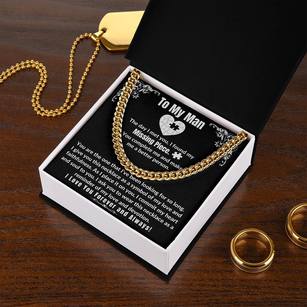To My Man - Cuban Link Chain Necklace - Missing Piece