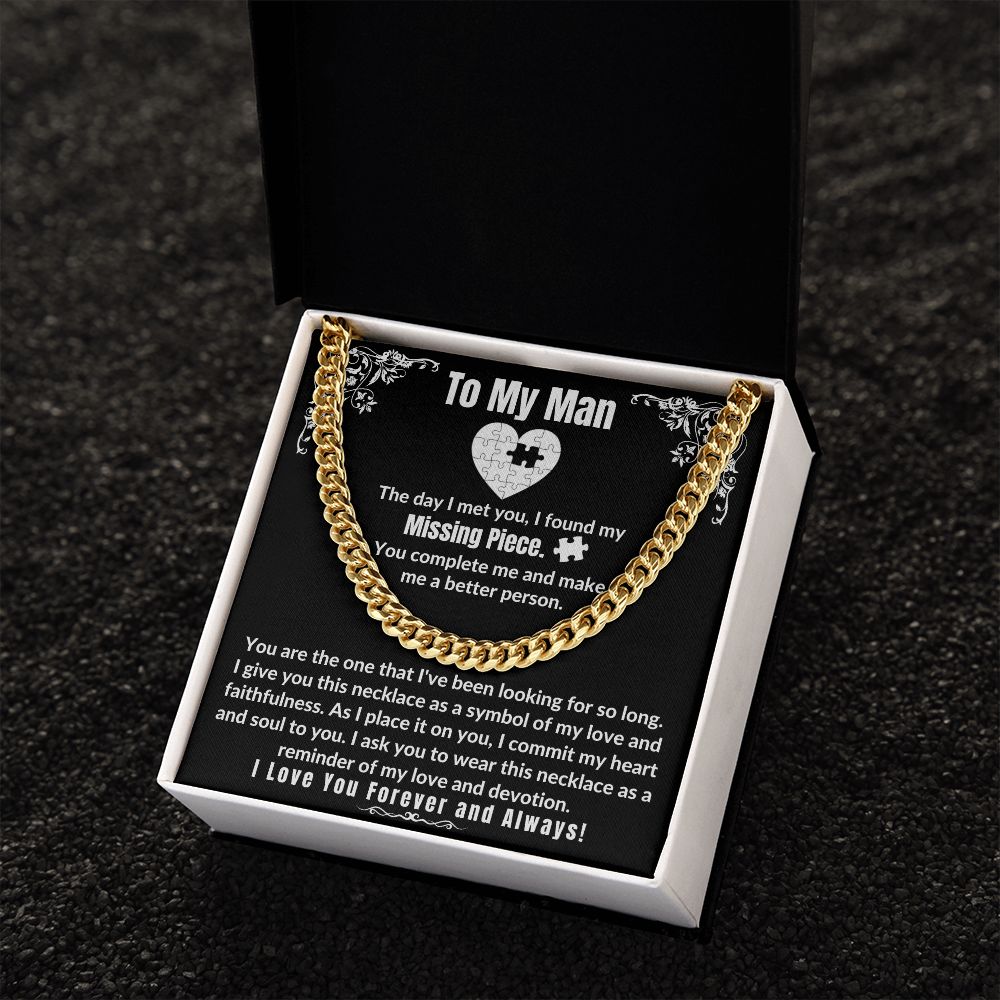 To My Man - Cuban Link Chain Necklace - Missing Piece
