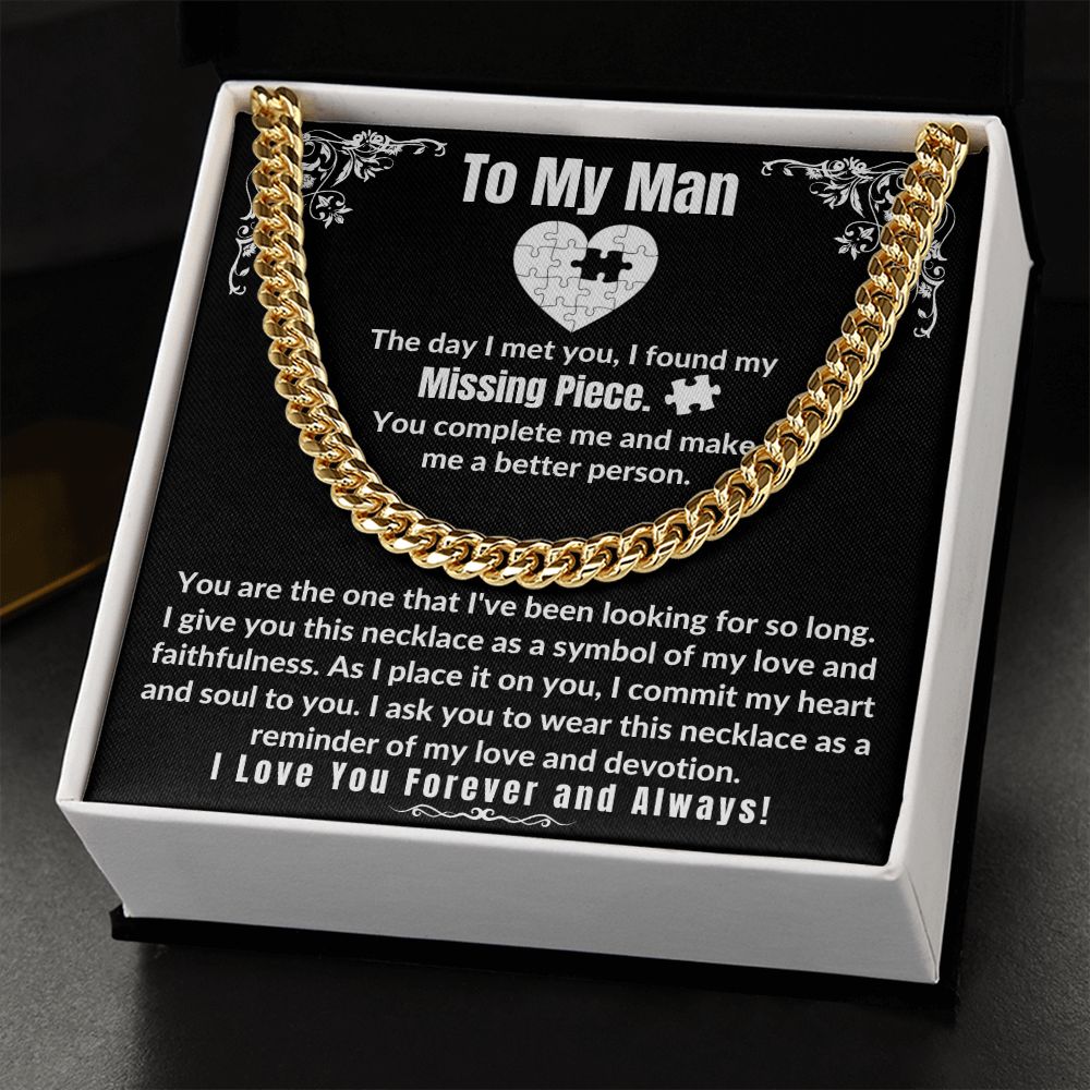 To My Man - Cuban Link Chain Necklace - Missing Piece