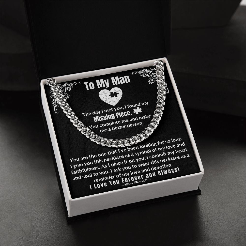 To My Man - Cuban Link Chain Necklace - Missing Piece