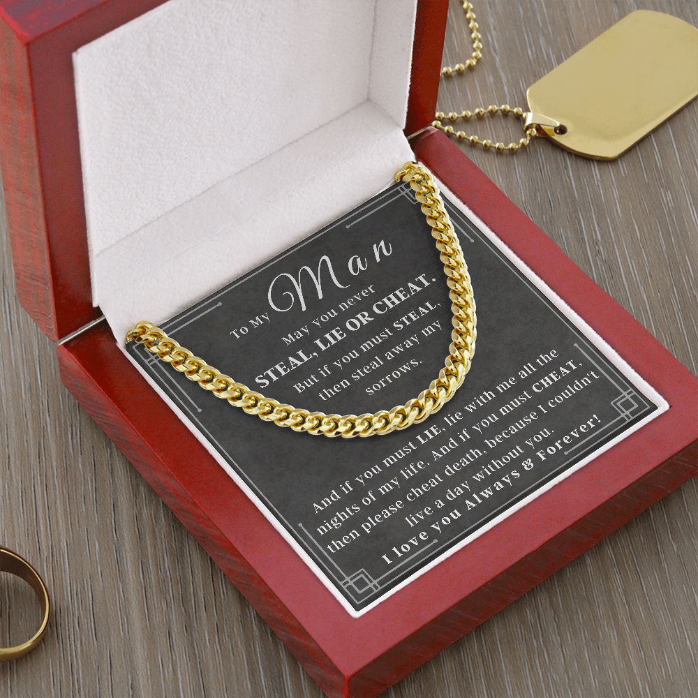 Never Steal, Lie, or Cheat Necklace For Boyfriend/Husband