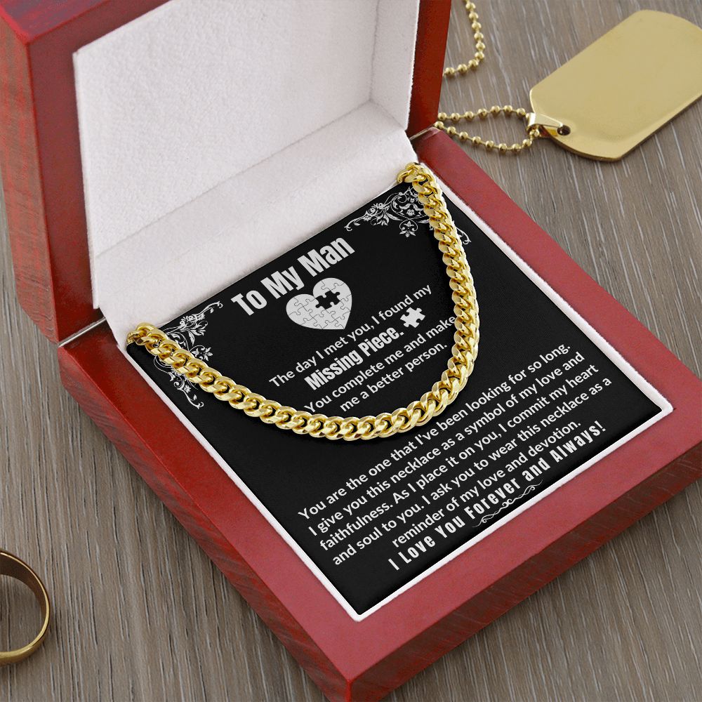 To My Man - Cuban Link Chain Necklace - Missing Piece
