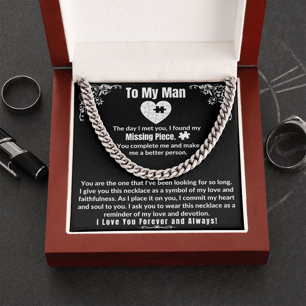 To My Man - Cuban Link Chain Necklace - Missing Piece