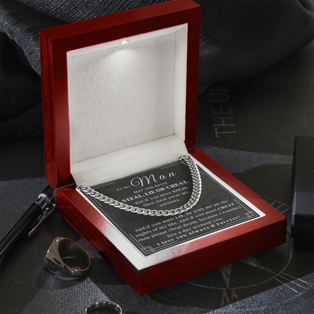 Never Steal, Lie, or Cheat Necklace For Boyfriend/Husband