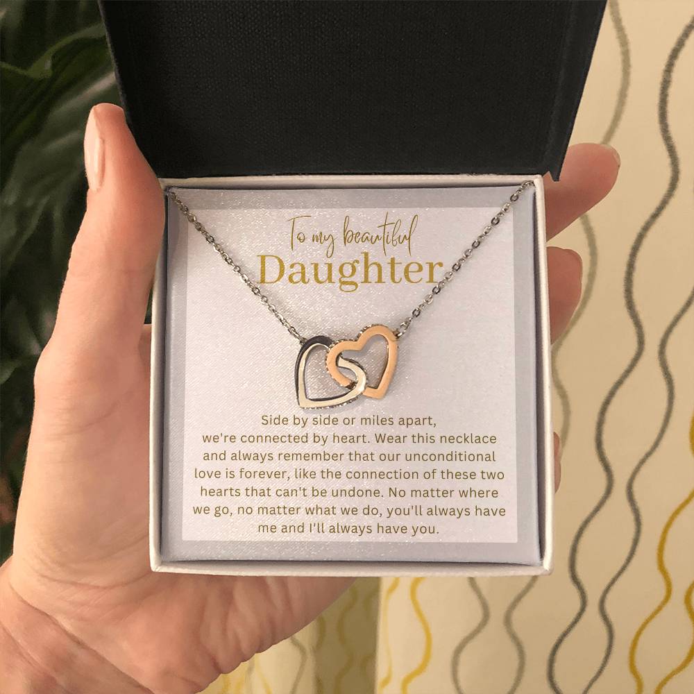 Sentimental Gift for Daughter - Interlocking hearts necklace - 02