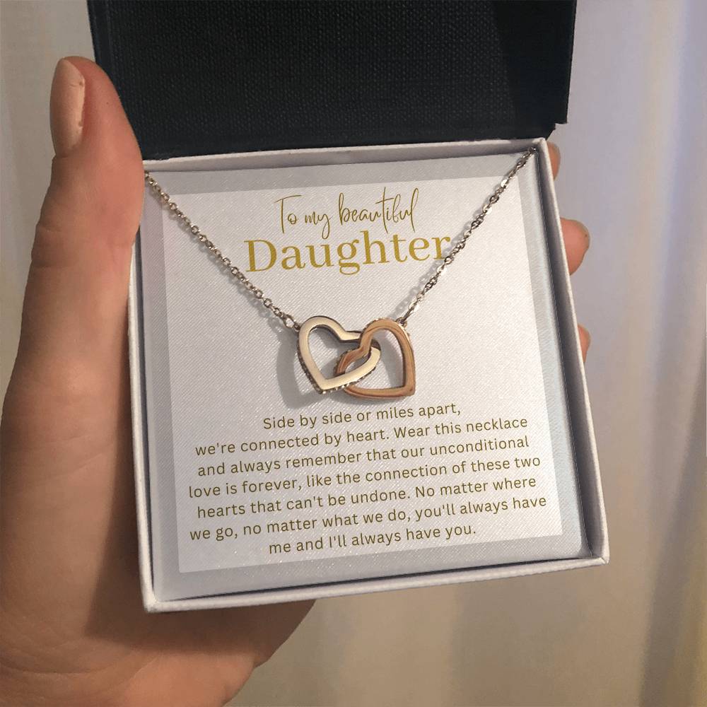 Sentimental Gift for Daughter - Interlocking hearts necklace - 02