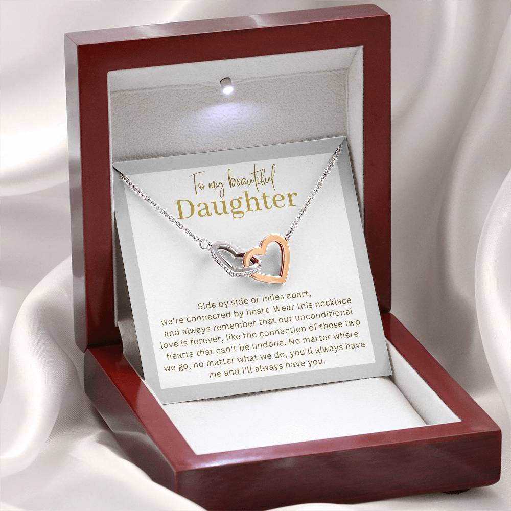 Sentimental Gift for Daughter - Interlocking hearts necklace - 02