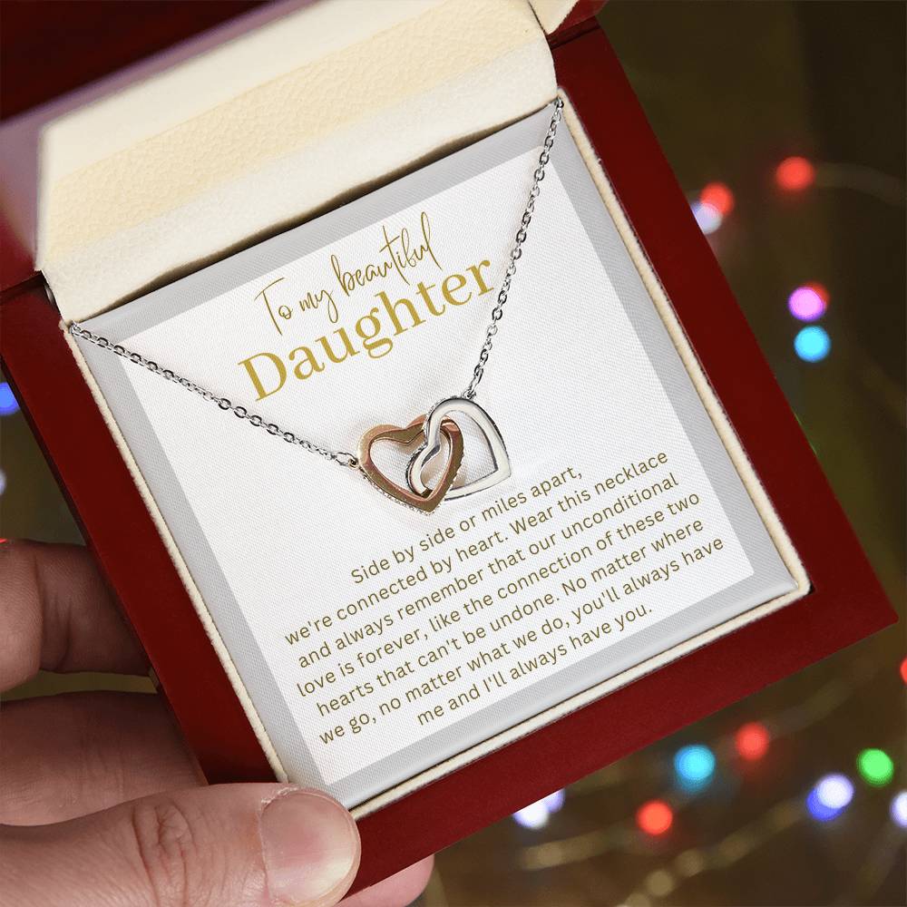 Sentimental Gift for Daughter - Interlocking hearts necklace - 02