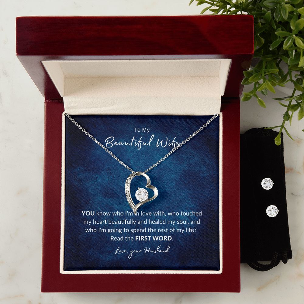 To my Beautiful Wife - Heart Necklace