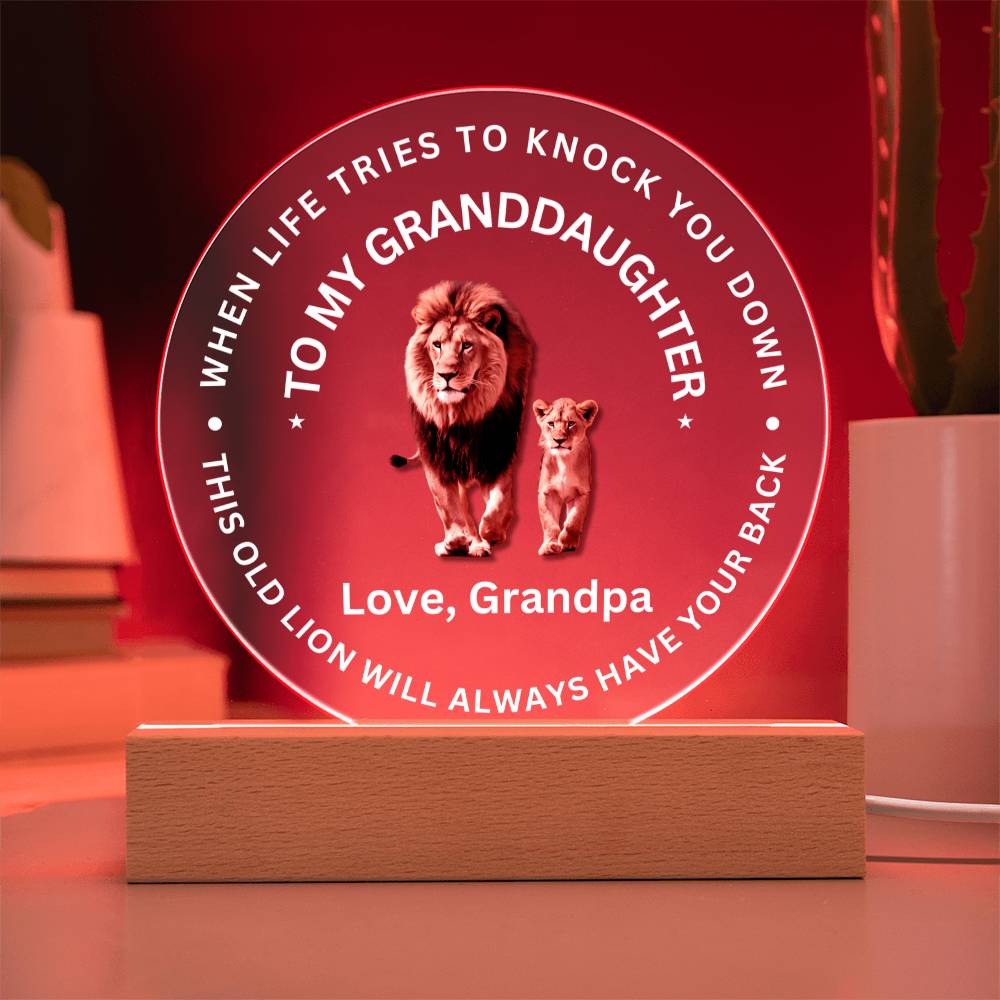 Special Gift For Granddaughter - LED Acrylic Plaque - SO#1472