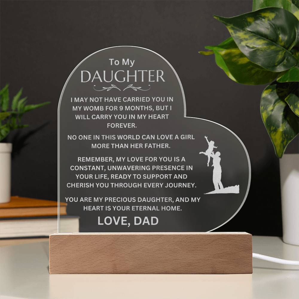 To My Daughter - LED Acrylic Heart Plaque - SO3844