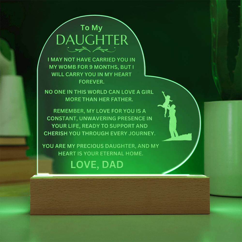 To My Daughter - LED Acrylic Heart Plaque - SO3844