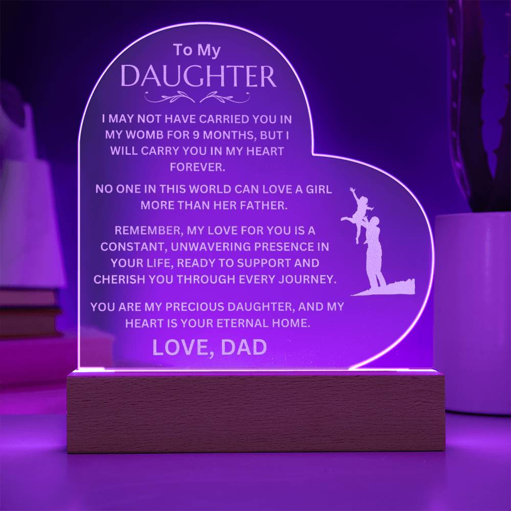 To My Daughter - LED Acrylic Heart Plaque - SO3844