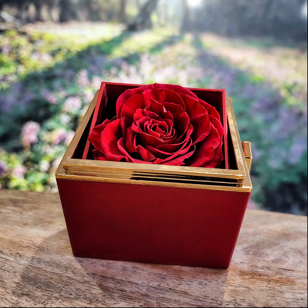 To My Daughter Rotating Rose Box Necklace Gift - SS#29