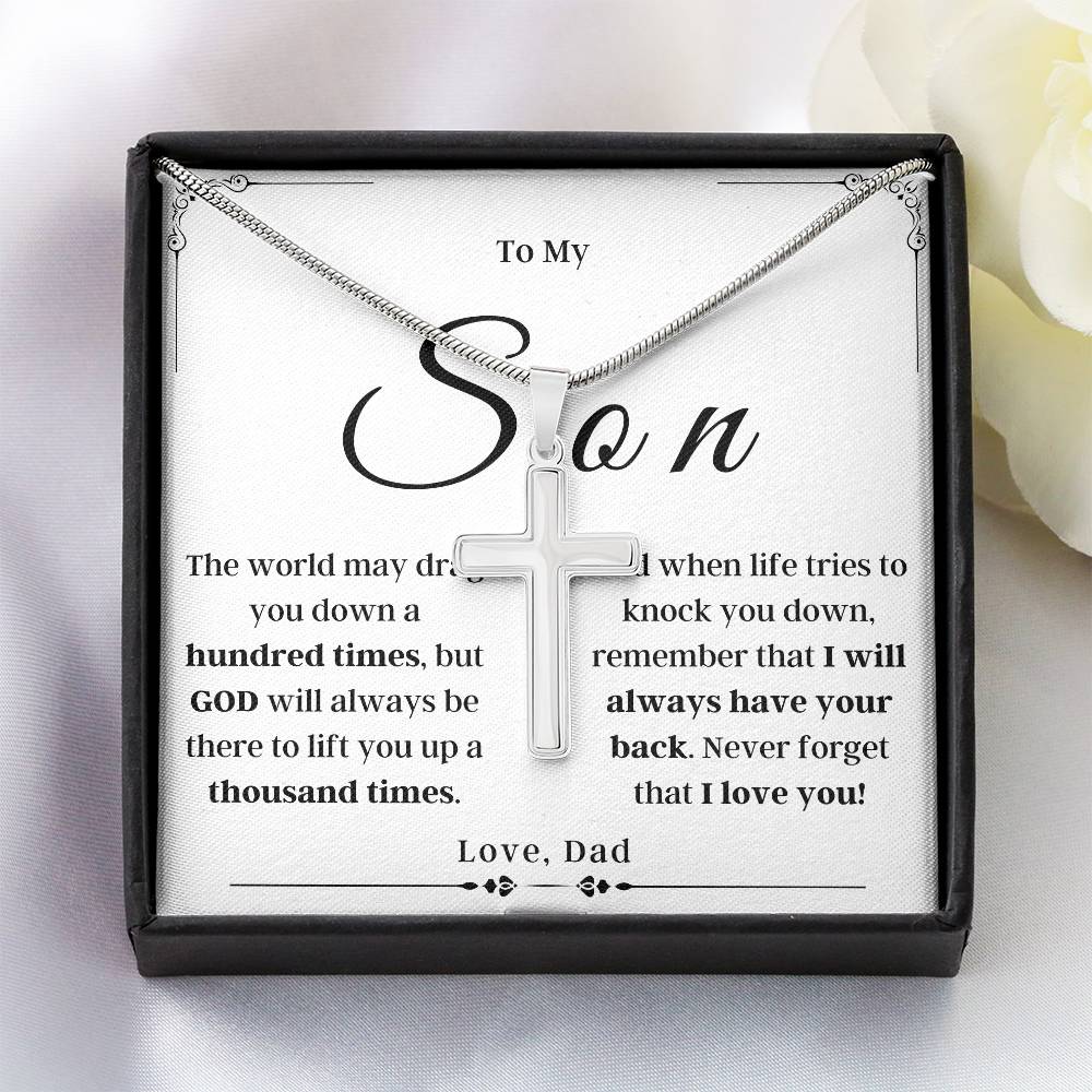 To My Son From Dad - Cross Necklace - SO02