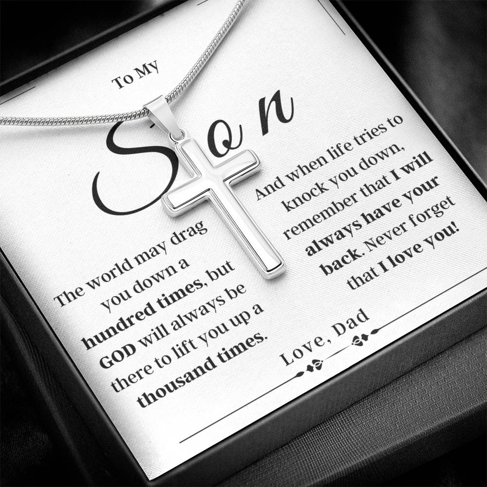 To My Son From Dad - Cross Necklace - SO02