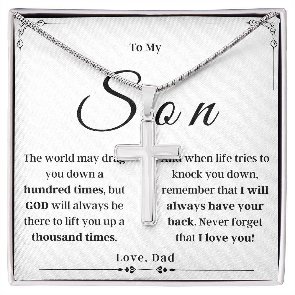 To My Son From Dad - Cross Necklace - SO02