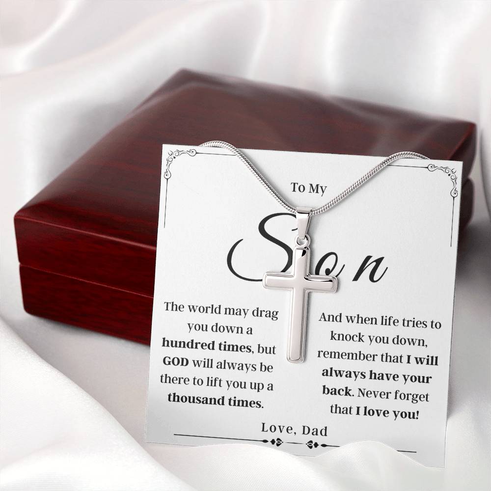 To My Son From Dad - Cross Necklace - SO02