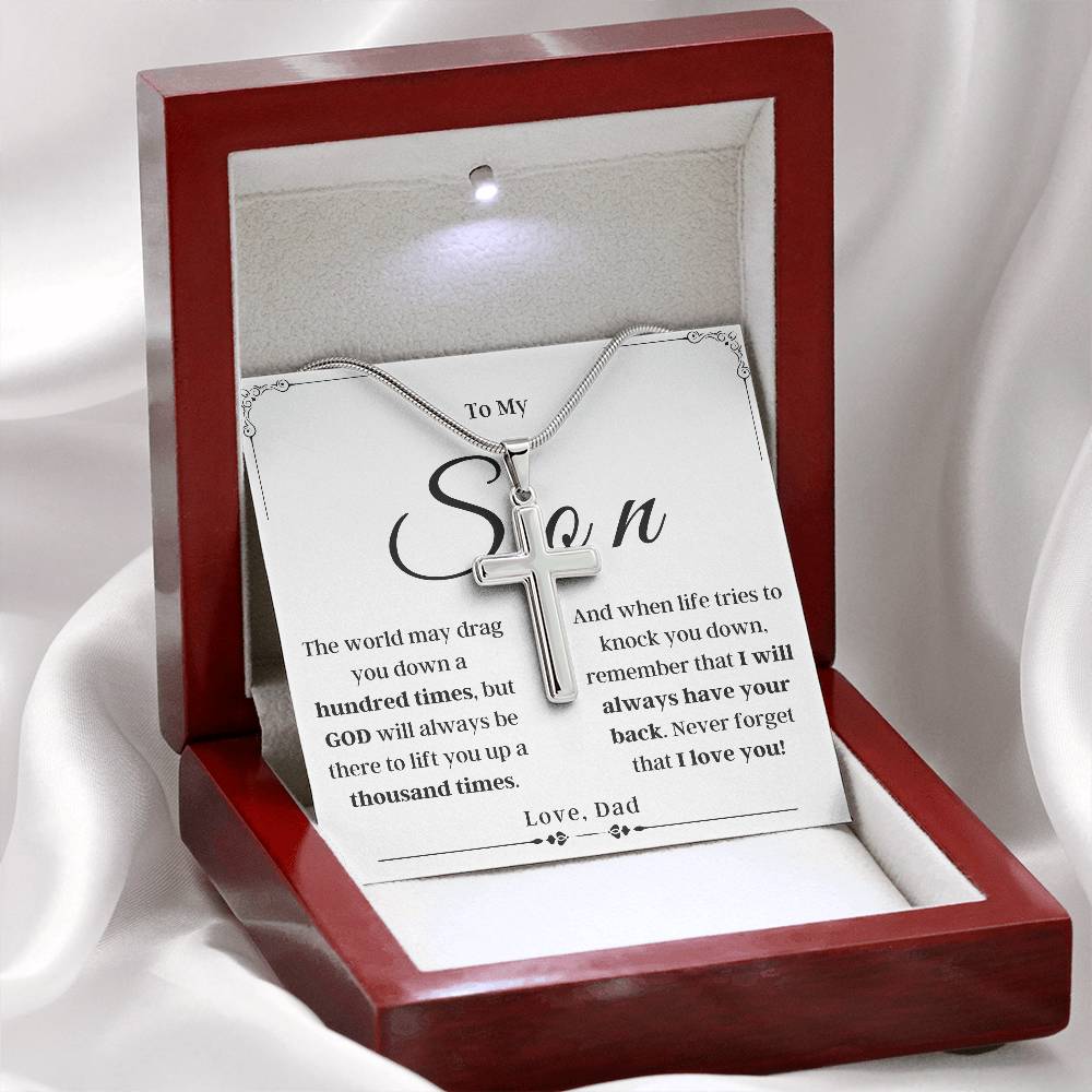 To My Son From Dad - Cross Necklace - SO02