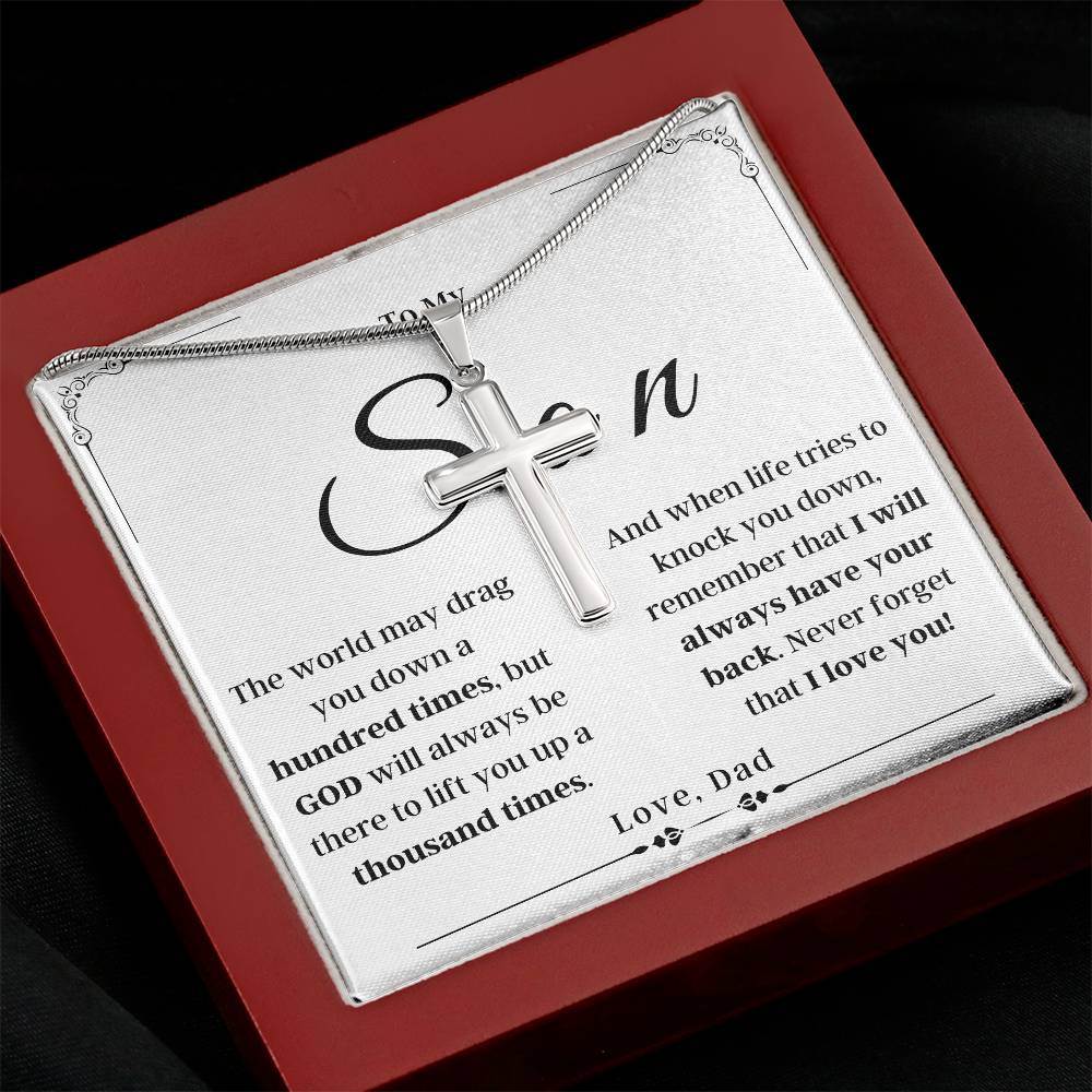 To My Son From Dad - Cross Necklace - SO02