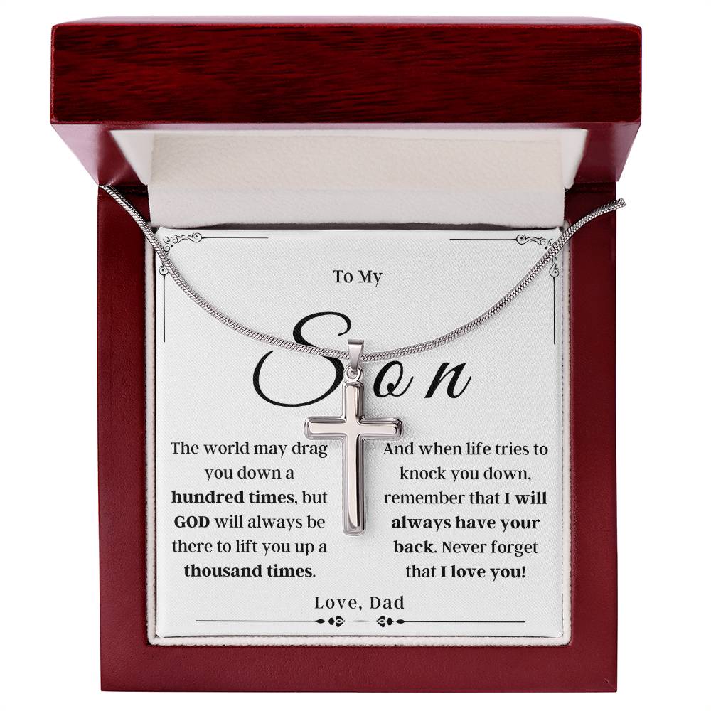 To My Son From Dad - Cross Necklace - SO02