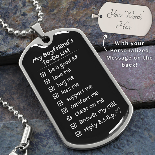 Gift for Boyfriend To-Do List Necklace
