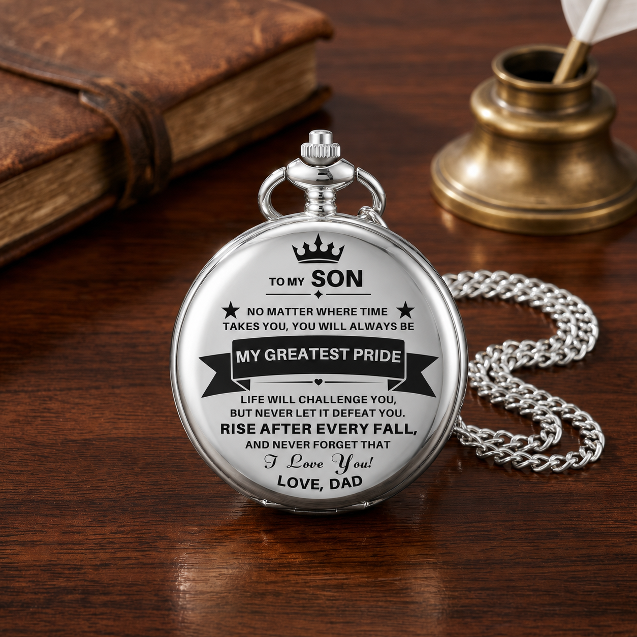 To My Son / From Dad - Luxury Vintage Pocket Watch Gift SS#2606