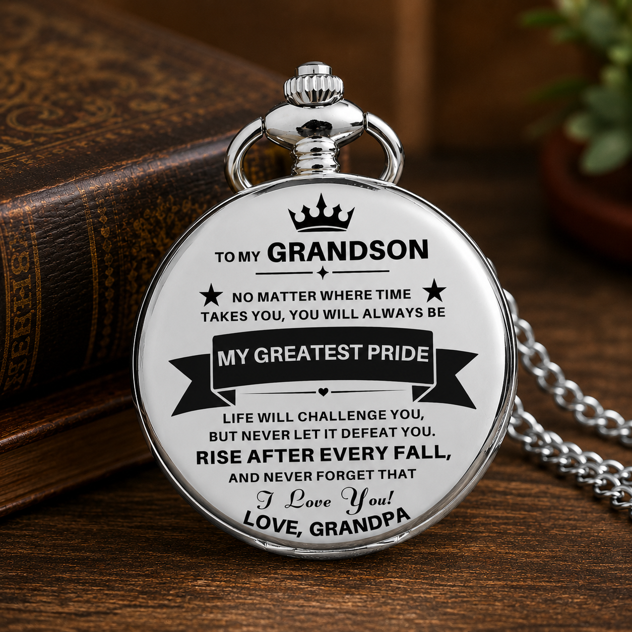 To My Grandson / From Grandpa - Luxury Vintage Pocket Watch Gift SS#2607