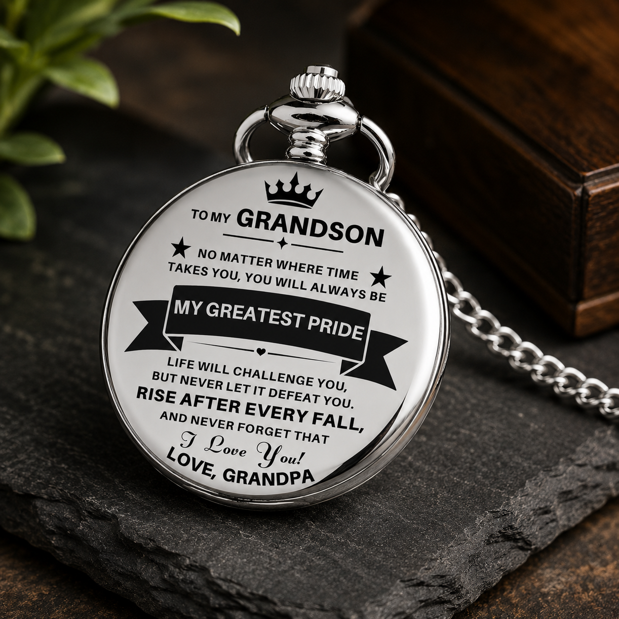 To My Grandson / From Grandpa - Luxury Vintage Pocket Watch Gift SS#2607