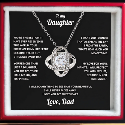 To My Daughter - From Dad - Rotating Rose Box Necklace Gift Set SS#27