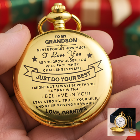To Grandson / From Grandpa - Luxury Vintage Pocket Watch Gift SS#20
