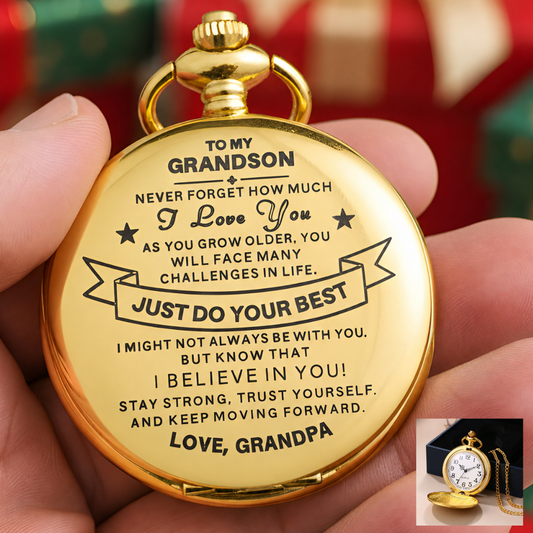 To Grandson / From Grandpa - Luxury Vintage Pocket Watch Gift SS#20