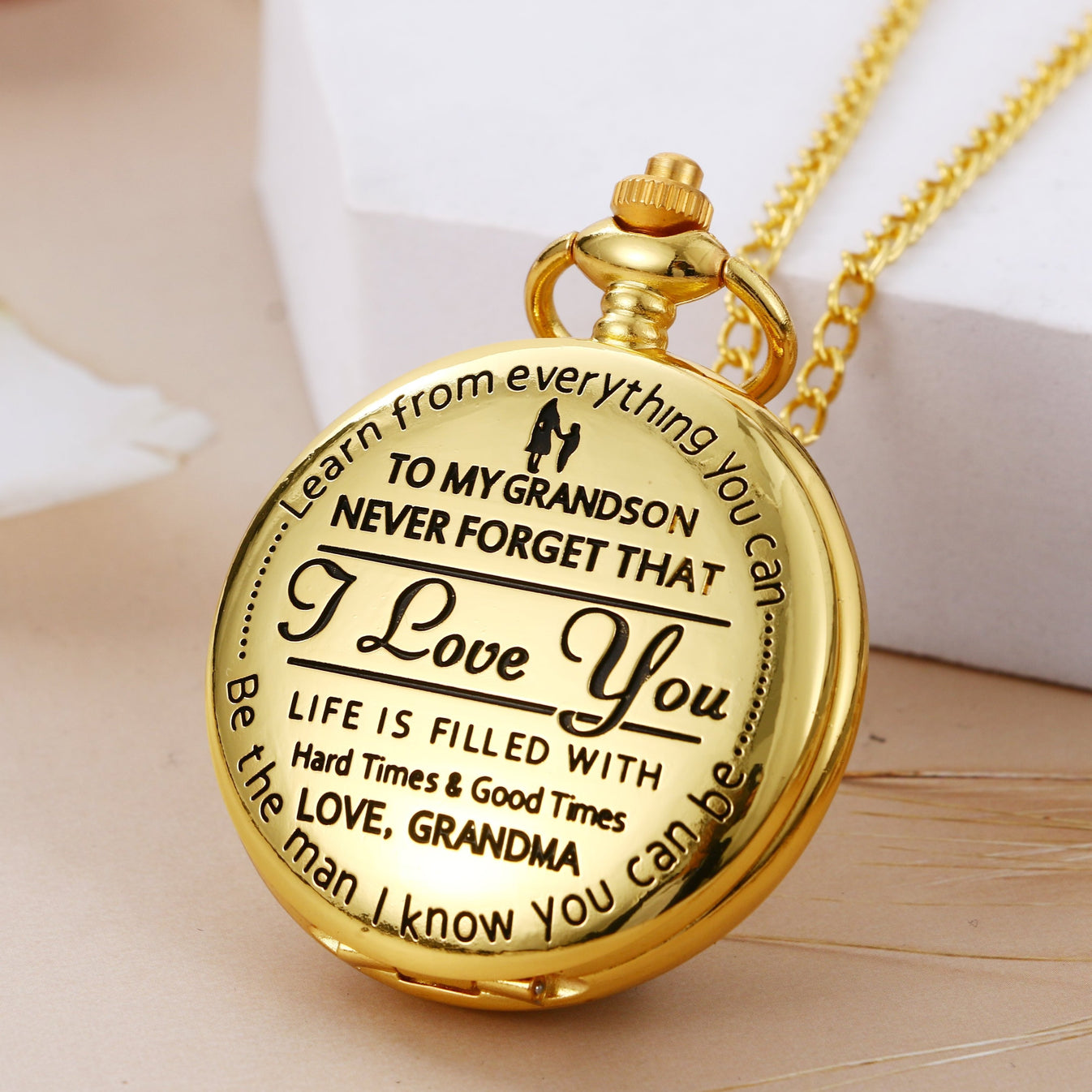 To Grandson / From Grandma Luxury Vintage Pocket Watch Sugar