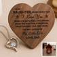 To My Daughter / Love Dad Luxury Wood Heart Necklace Gift #2609