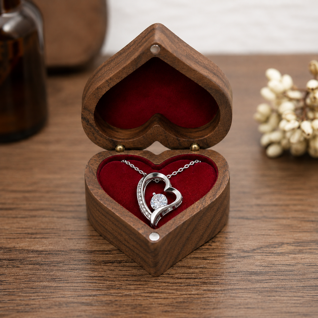 To My Granddaughter / Love Grandpa Luxury Wood Heart Necklace Gift #2610