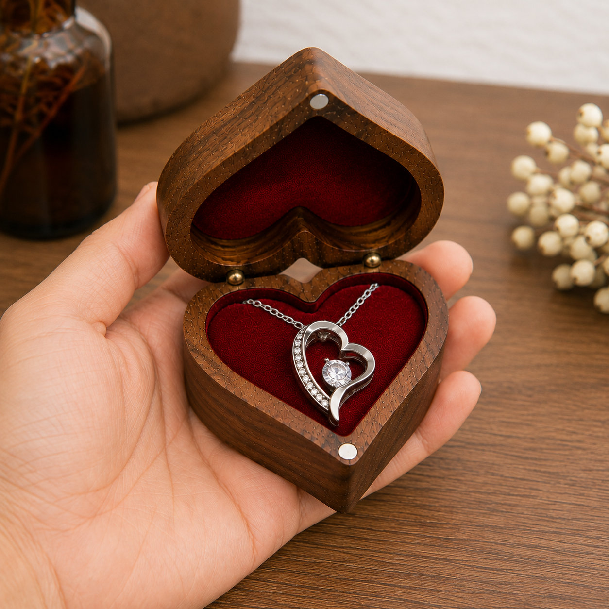 To My Granddaughter / Love Grandpa Luxury Wood Heart Necklace Gift #2610