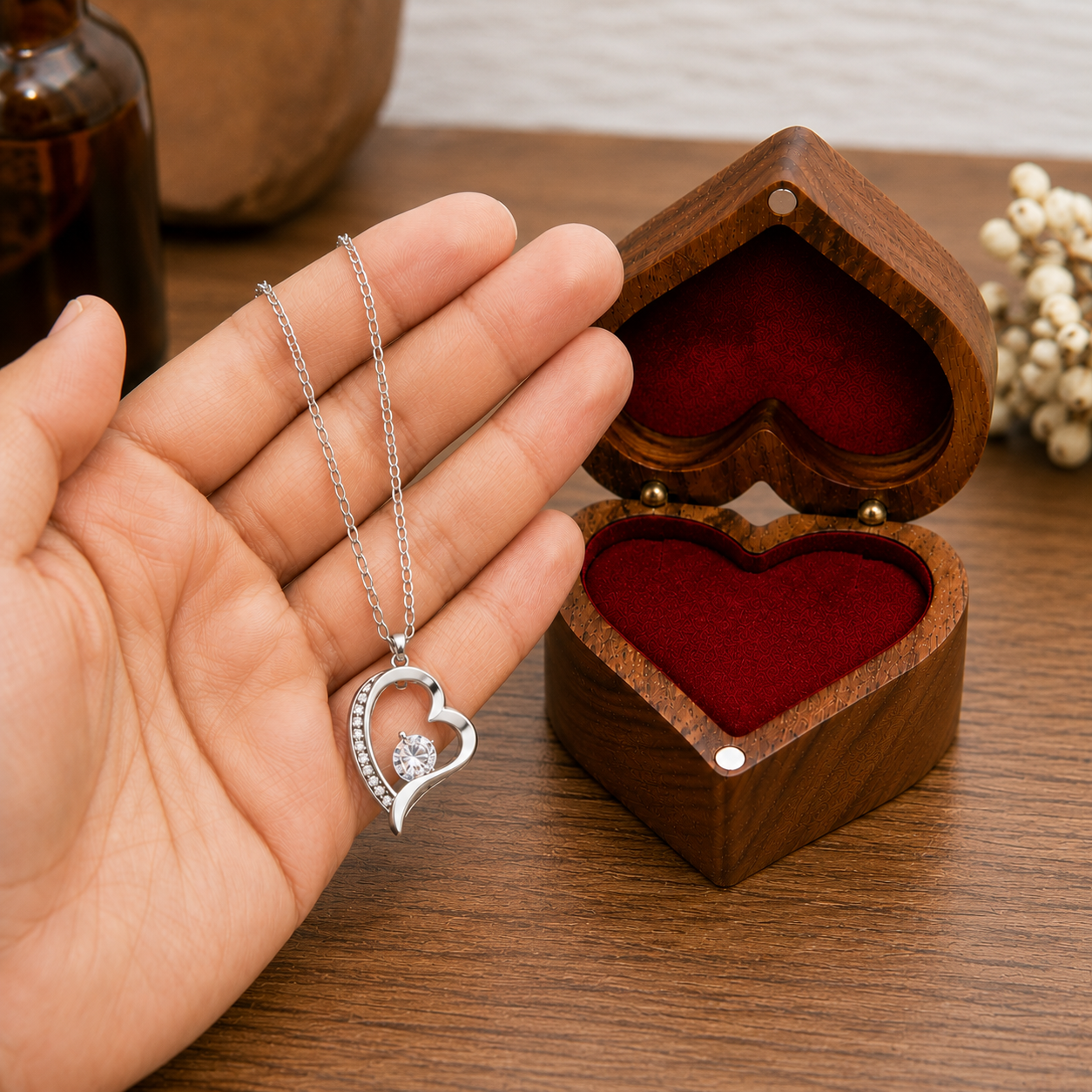 To My Daughter / Love Dad Luxury Heart Necklace Gift #2609